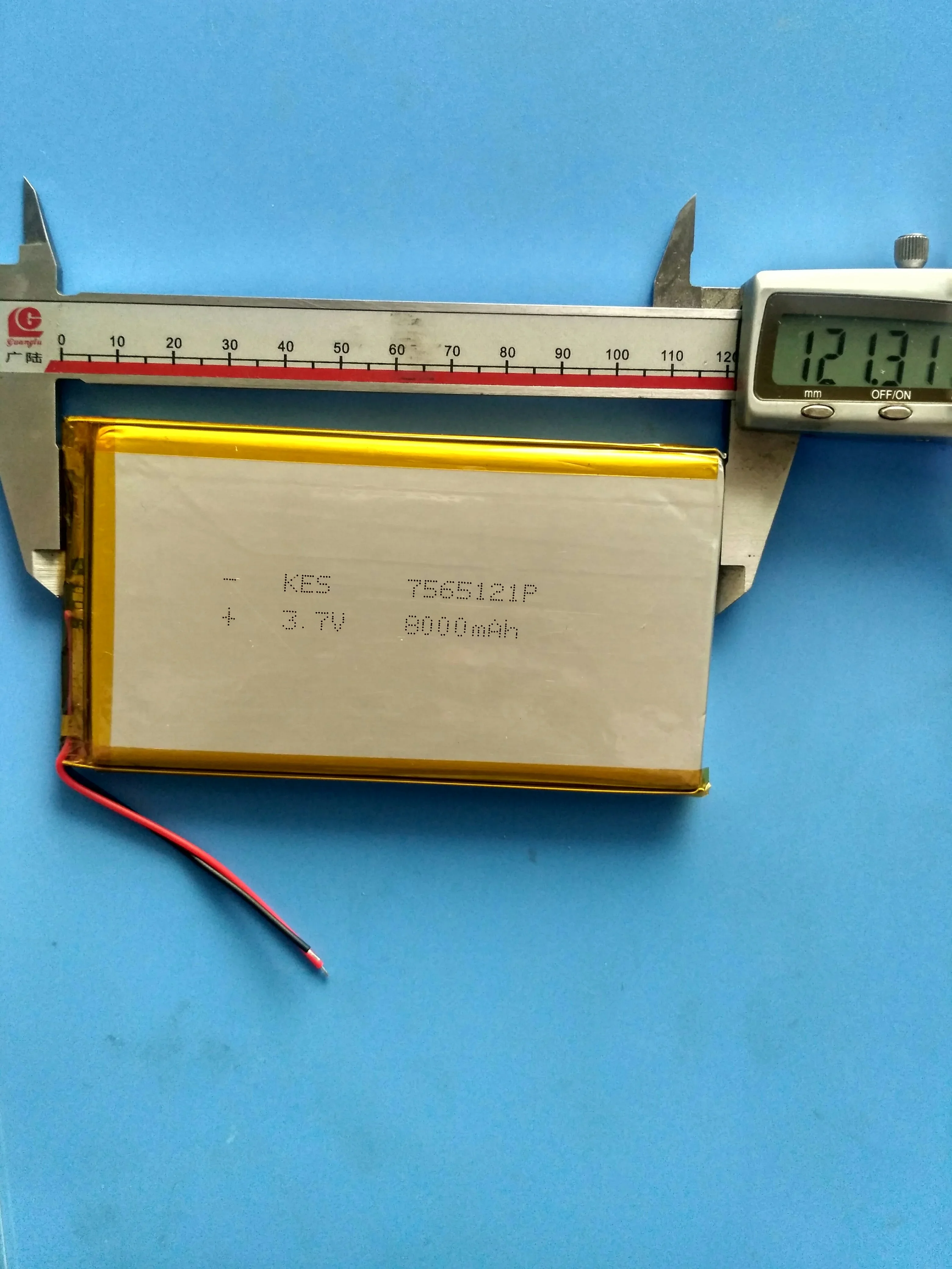 75661217565121 폴리머 리튬 배터리, 모바일 전원 충전 보물, 3.7V, 8000mAh