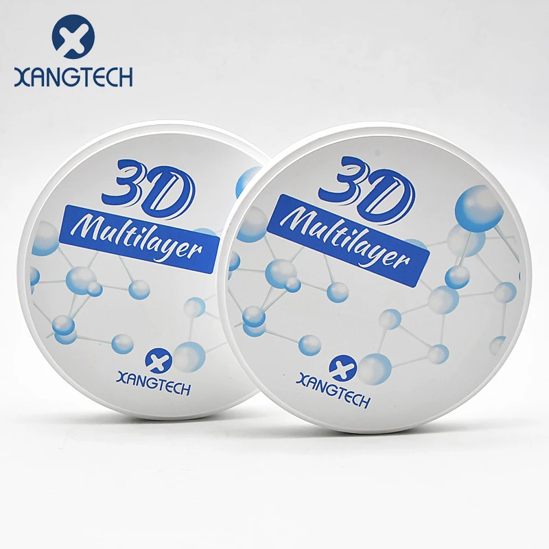 Xangtech 3D บล็อกเซอร์โคเนียมหลายชั้นวัสดุห้องทันตกรรม42%-47% A1 A2สี A3 98มม.