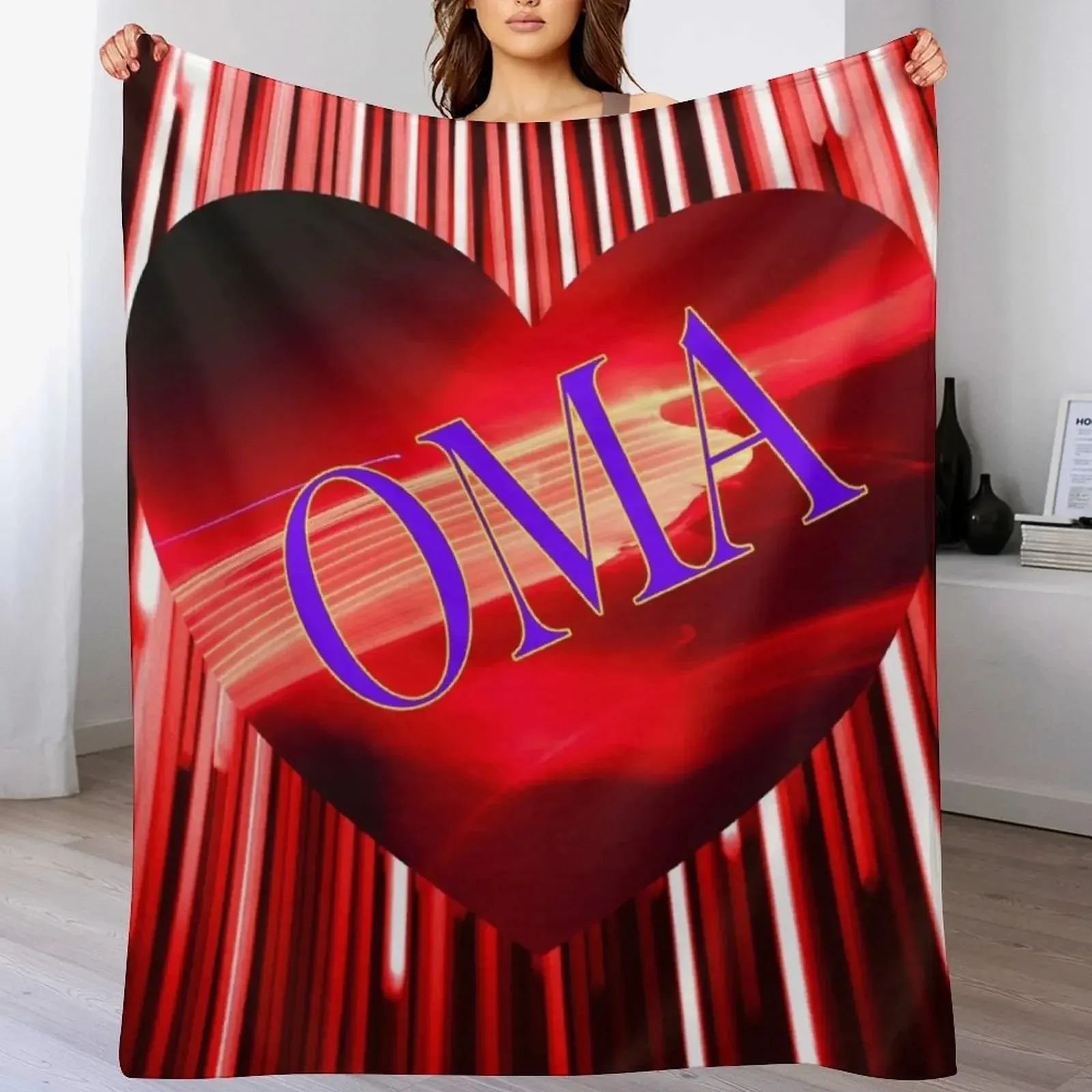 

Плед OMA Is My Valentine, одинарный, для украшения на Рождество, идеи подарков на День святого Валентина, тяжелый плед для сна