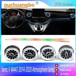 Ouchuangbo Ambient Light For benz V Class W447 V260 V250 Vito 2014-2020 Atmosphere lamp 256 colors Turbine air outlet Led lights