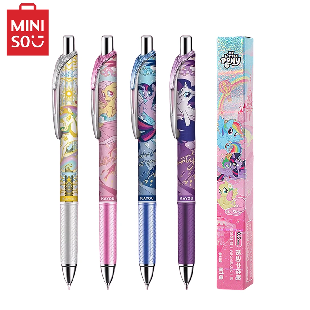 MINISO-Caneta de escrita da série My Little Pony, Twilight Sparkle, Fluttershy, Raridade, Caixa cega, Roller Ball Pen, Cartoon de Anime, Engraçado, 0.5mm