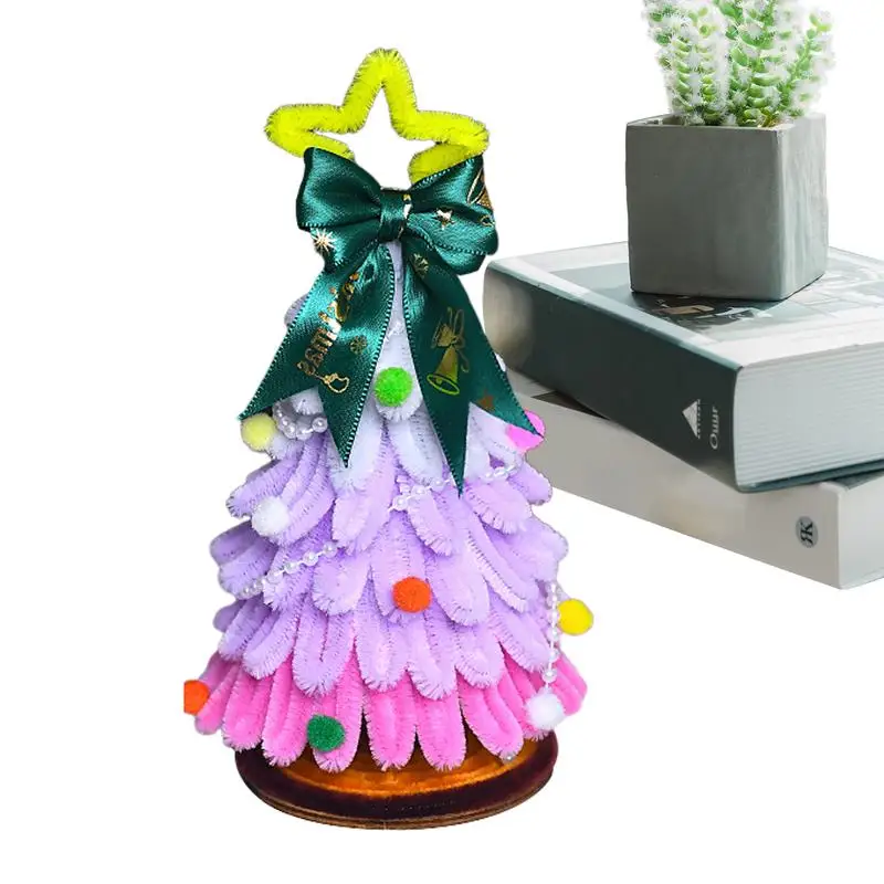 3D Christmas Tree Craft Kit Toddler Christmas Tree With Lights Ornaments Decoration For Kids Christmas Crafts Card Making Kit