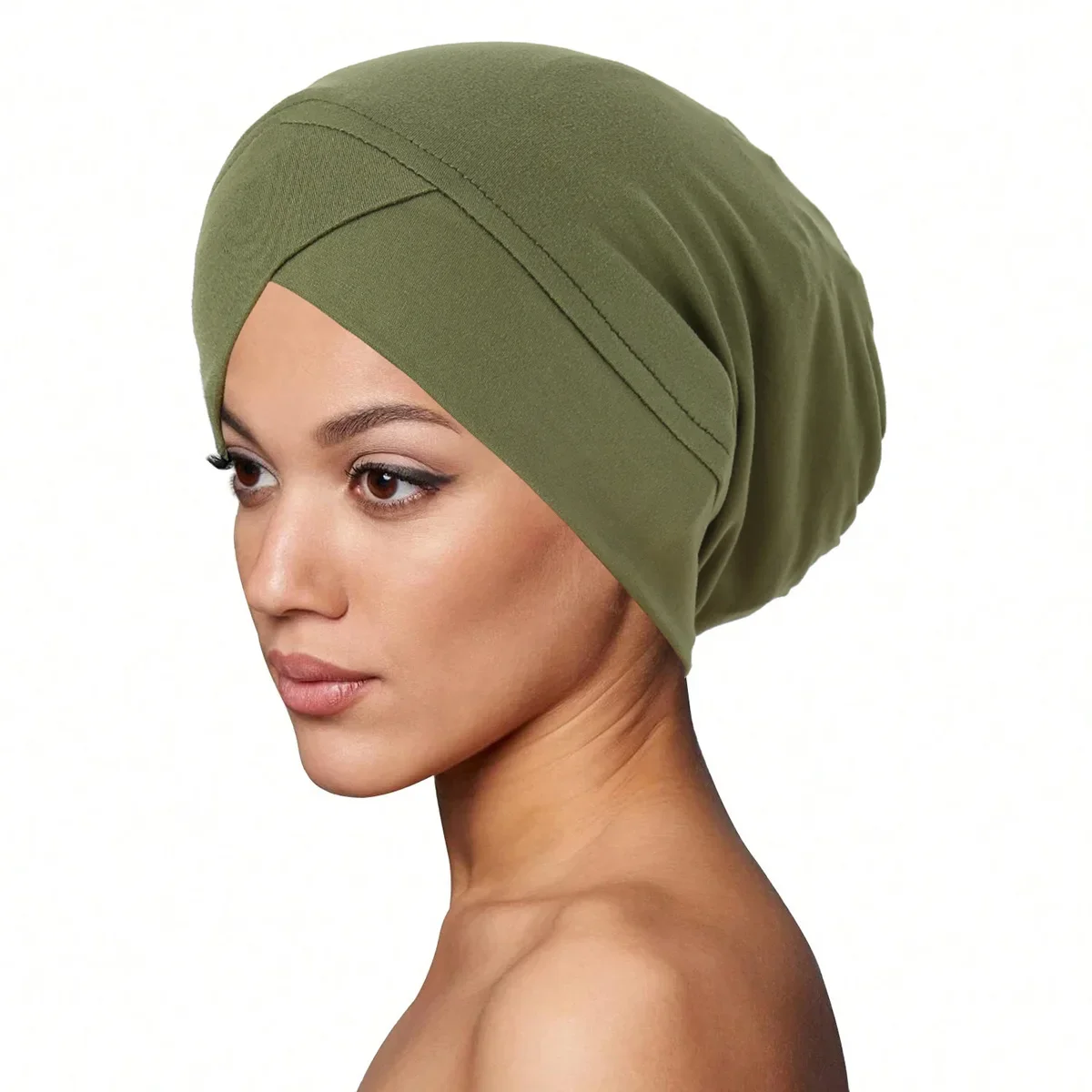 Forehead Cross Underscarf Women Muslim Inner Hijab Hat Turban Stretch Chemo Cap Hair Loss Headscarf Bonnet Beanie Turbante Mujer