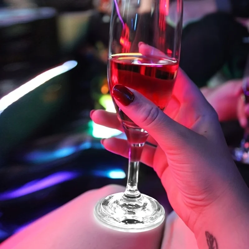 20PCS LED Coaster Lights Colorful Glowing Wine Bottle Stickers Bar Wedding Party Lighting Glowing Wine Bottle Stickers