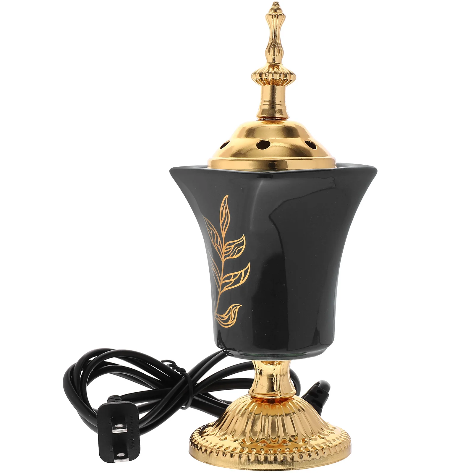 

Electric Incense Burner Middle Tabletop New Eastern Style Metal Aroma Burner Decorative Home Decor US Plug