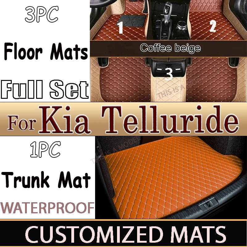 

Car Floor Mats For Kia Telluride ON 2020~2023 7seat Waterproof Protective Pad Carpete Automotivo Car Mats Floor Car Accessories