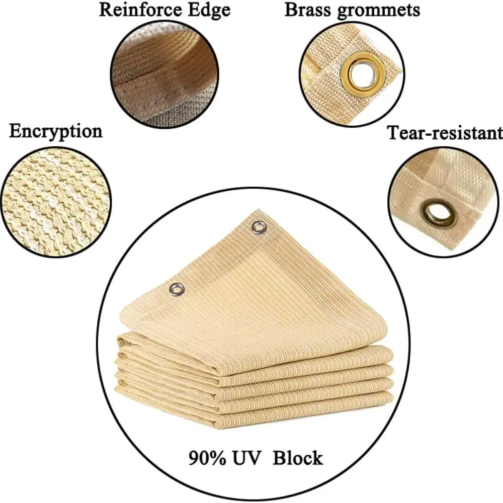 90% 차광 6x15피트 그늘망 메쉬 커버 (야외 파고라, 정원, 테라스, 데크, 뒷마당용)