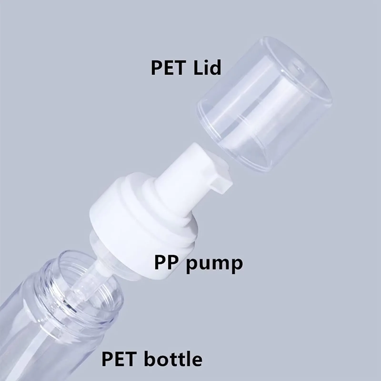 Empty Foam Making Pump Bottle White PP Foaming Head Clear PET Body Reusable Liquid Dispenser For Tattoo Cleaning Soap And Facial