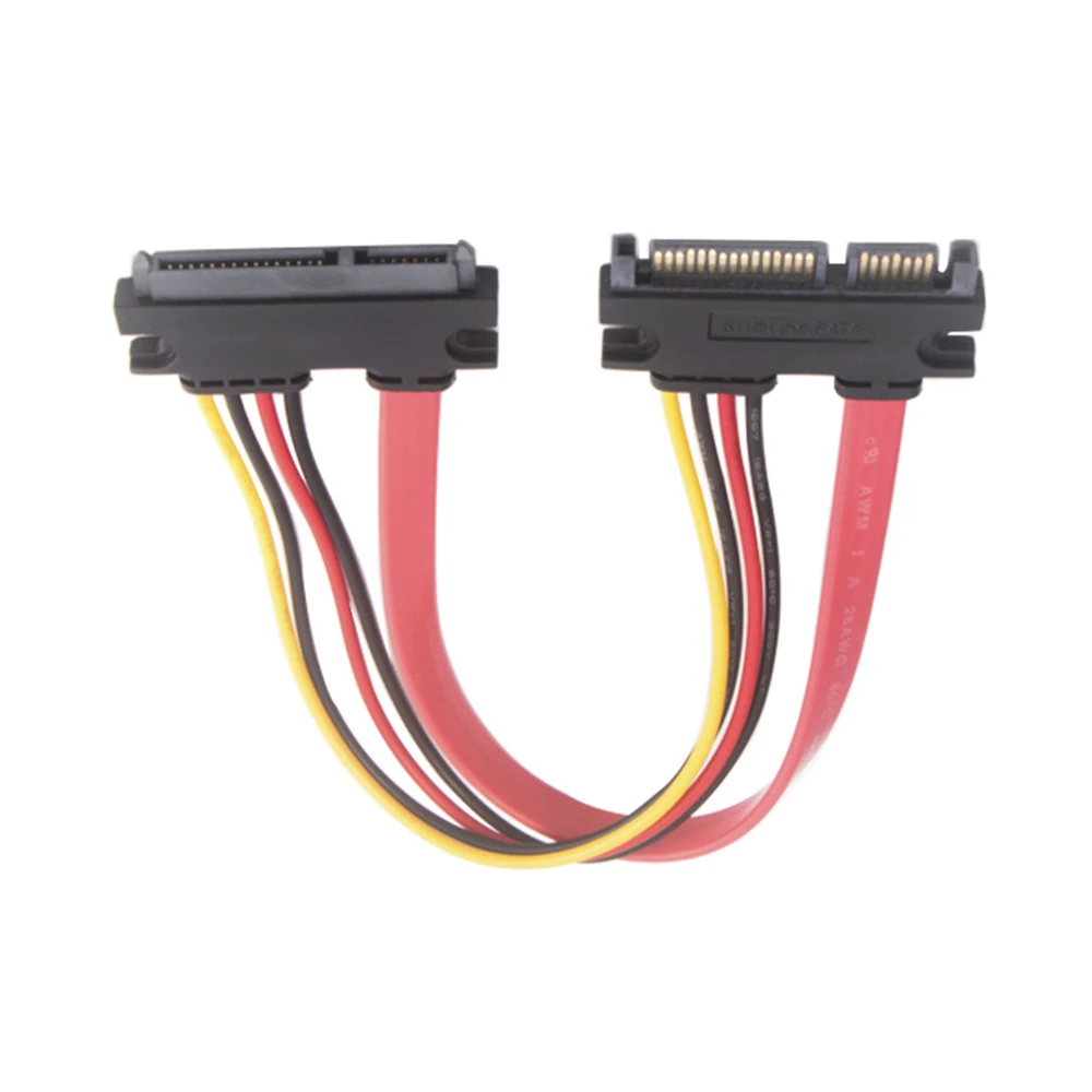 HOT SALE 7+15 Pin ATA SATA Data Power Combo Extension Cable Connector Conterver 30cm 22Pin SATA Cable Male to Female
