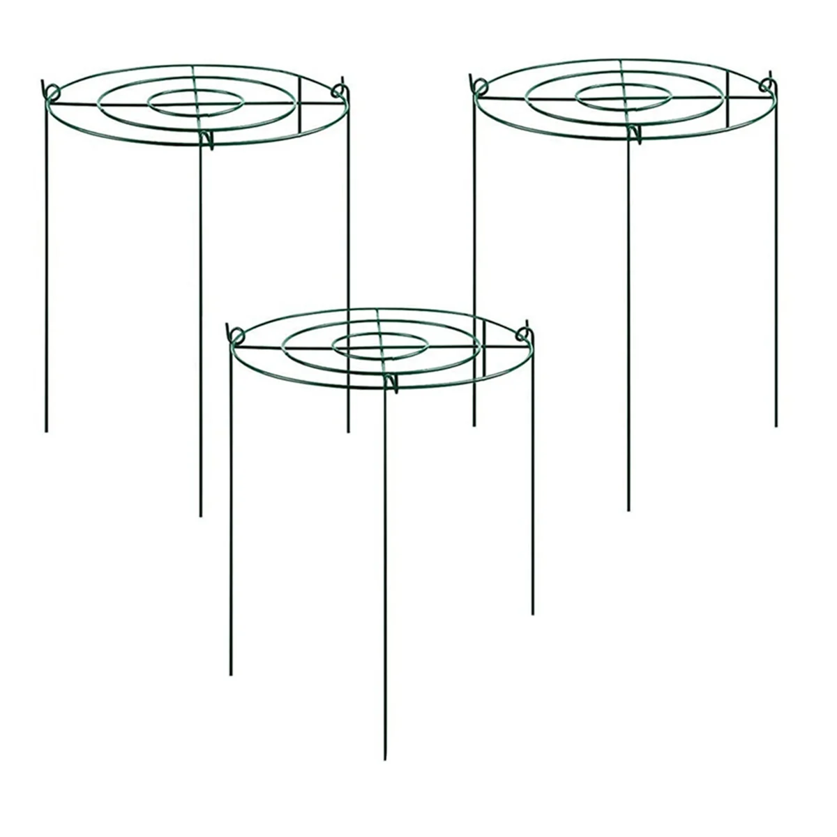

A04I 3 Sets Peony Support Cage, Grow Through Hoops Grids with 4pcs Legs,Plant Support Brace,Flower Strong Support Ring