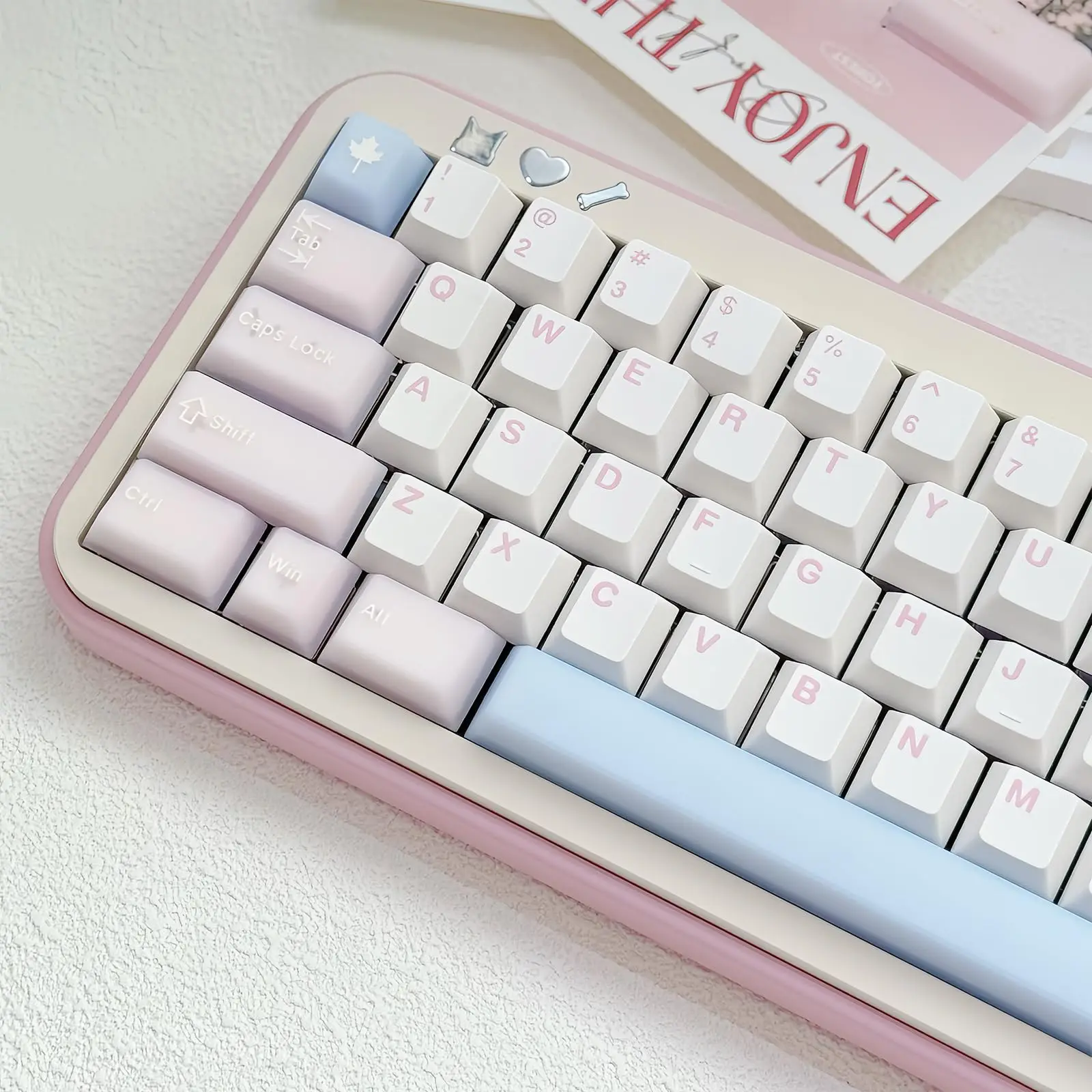 

164 Keycaps PBT Double shot Cherry Profile Keycaps Set for Cherry 61/64/87/104/108 Mx Mechanical Keyboards
