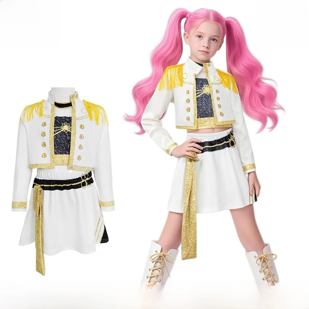 Costume cosplay bianco per bambini loween Performance Suit K Witch Girl up Lu Mi Mi La Zuo Zi Perf per bambini...