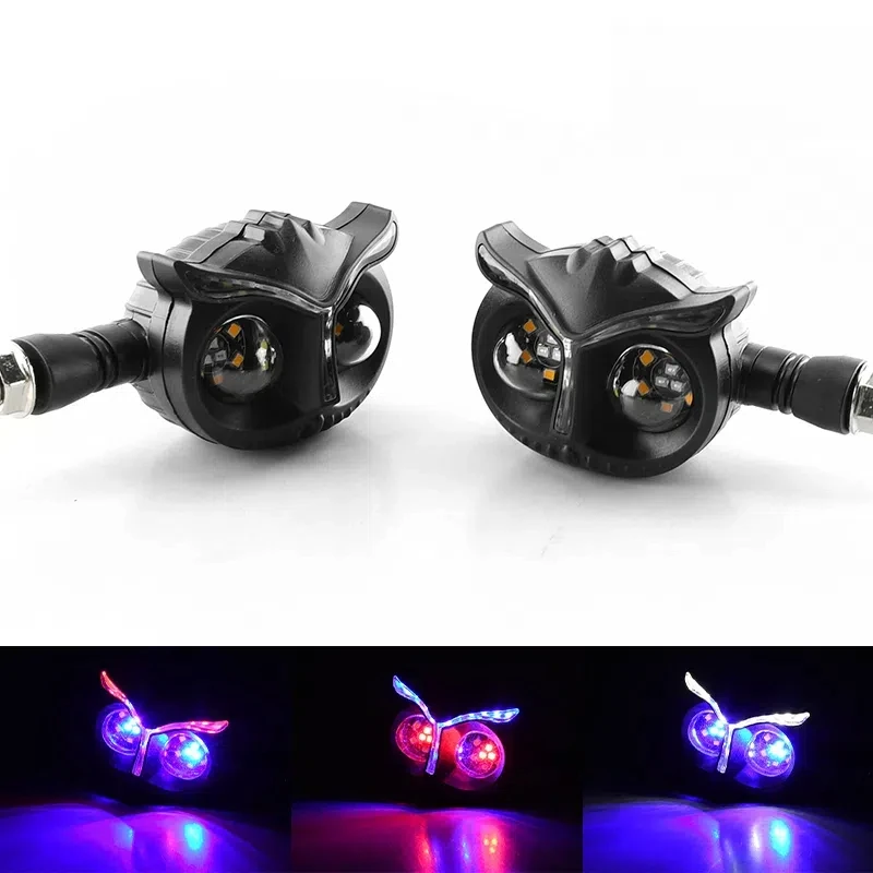 

12V Motorcycle Modified Owl Type Flowing Water Light Daytime Running Light Turn Signal Light