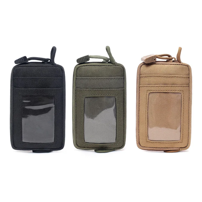 

Waterproof Camping EDC Pouch Tactical Key Change Purse Wallet Travel Kit Coin Purse With Card Slots Pack Zippers Waist Bag