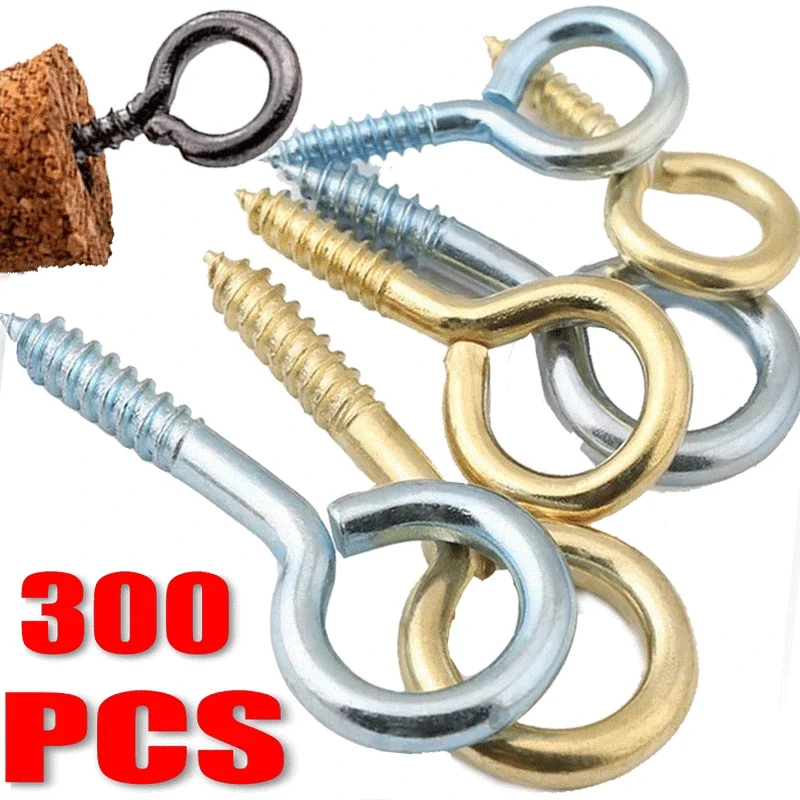 300PCS Small Tiny Mini Eye Pins Eyepins Hooks Eyelets Screw Threaded Gold Clasps Hooks Jewelry Findings For Making DIY