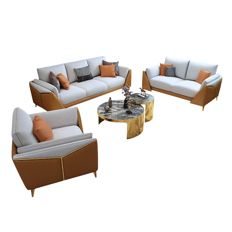 we-Italian Light Luxury Sofa Modern Simple Luxury Living Room Technology Cloth Nordic Light Luxury Sofa Set@