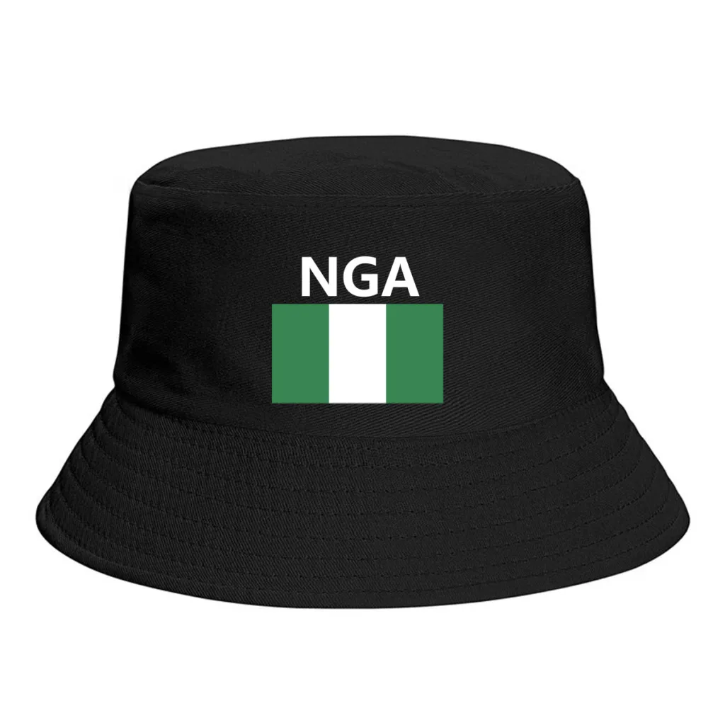 Nigeria Flag Bucket Hats Print Cool Fans Sun Shade Simple Classic Outdoor Summer Fisherman Caps Fishing Cap