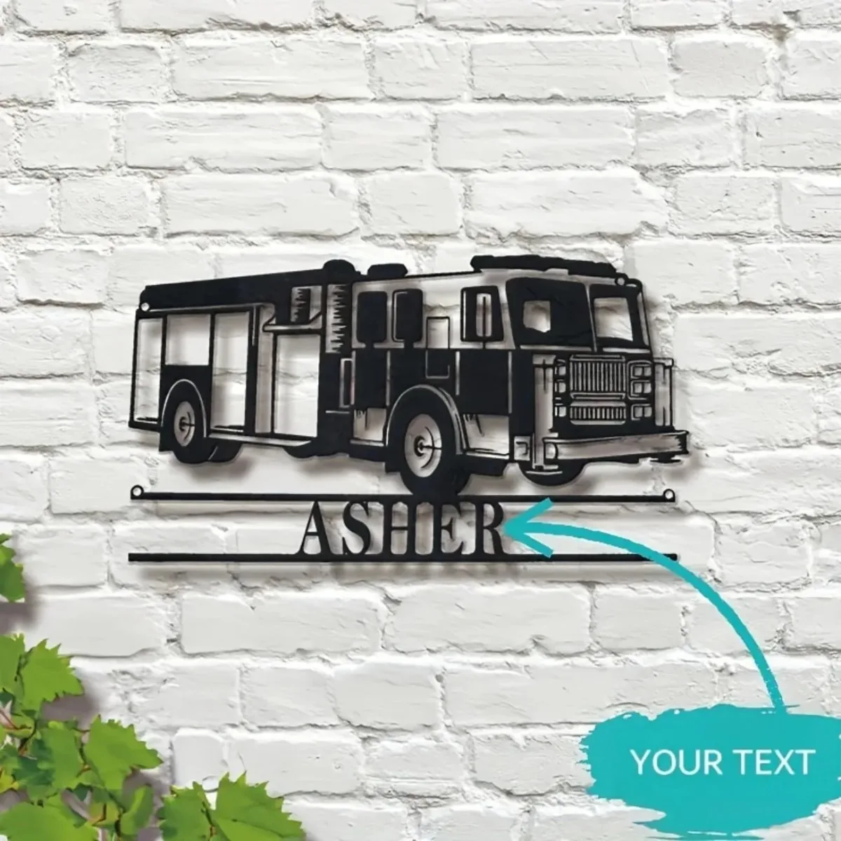 Decoración bohemia personalizada con temática de bombero: arte de pared de camión de bomberos de acero (estilo tributo), gran oferta para espacios de hogar/oficina