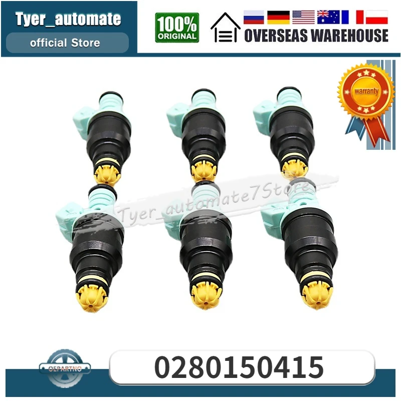 

6Pcs Fuel Injectors 0280150415 13641730060 For BMW 525i 325is 525iT M3 323is 323i