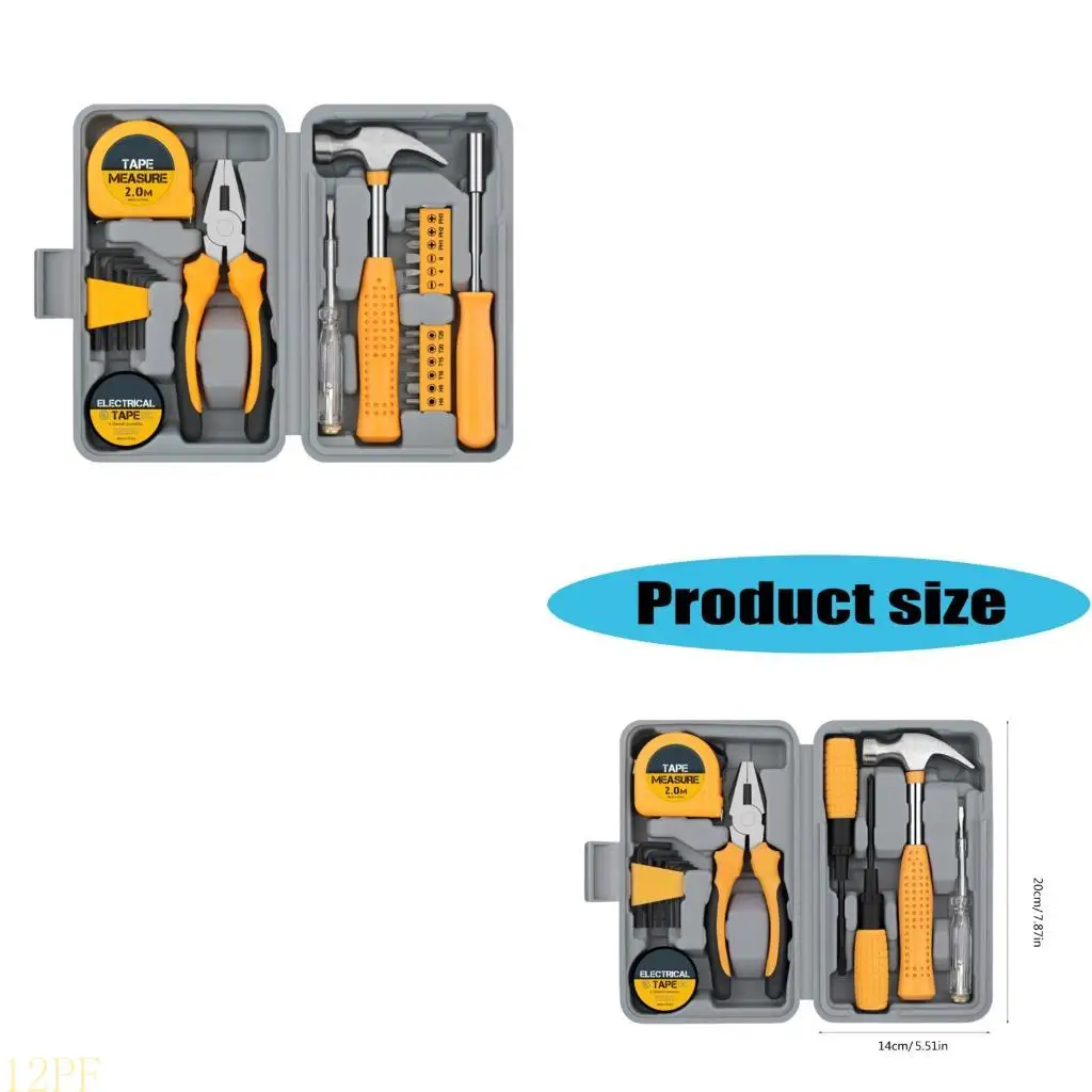 12PF Professional Tool Set High Carbon Steel Ergonomic Handle Lightweight Portable Carrying Case