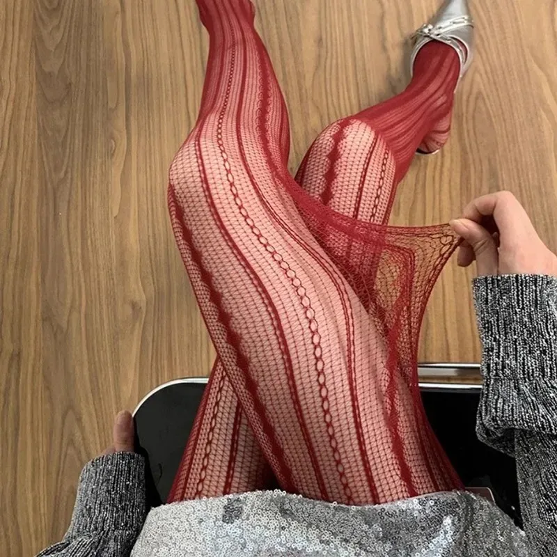 Vintage feminino sexy rendas meias arrastão japonês lolita jk oco para fora meias preto alta elástica y2k meia meias