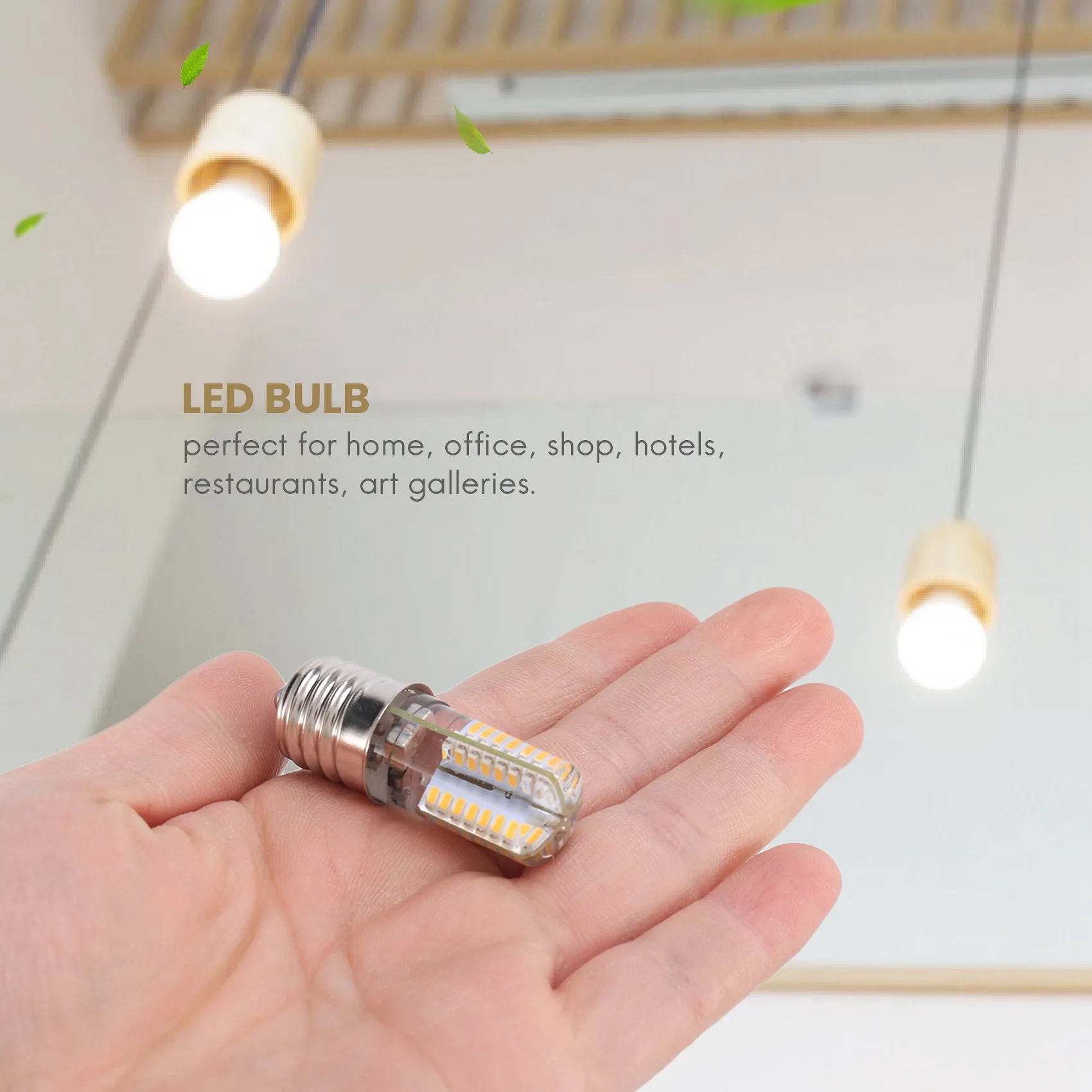 Ampoule LED E17, 5W, 64, 3014 SMD, lumière blanche chaude, AC 110V-220V