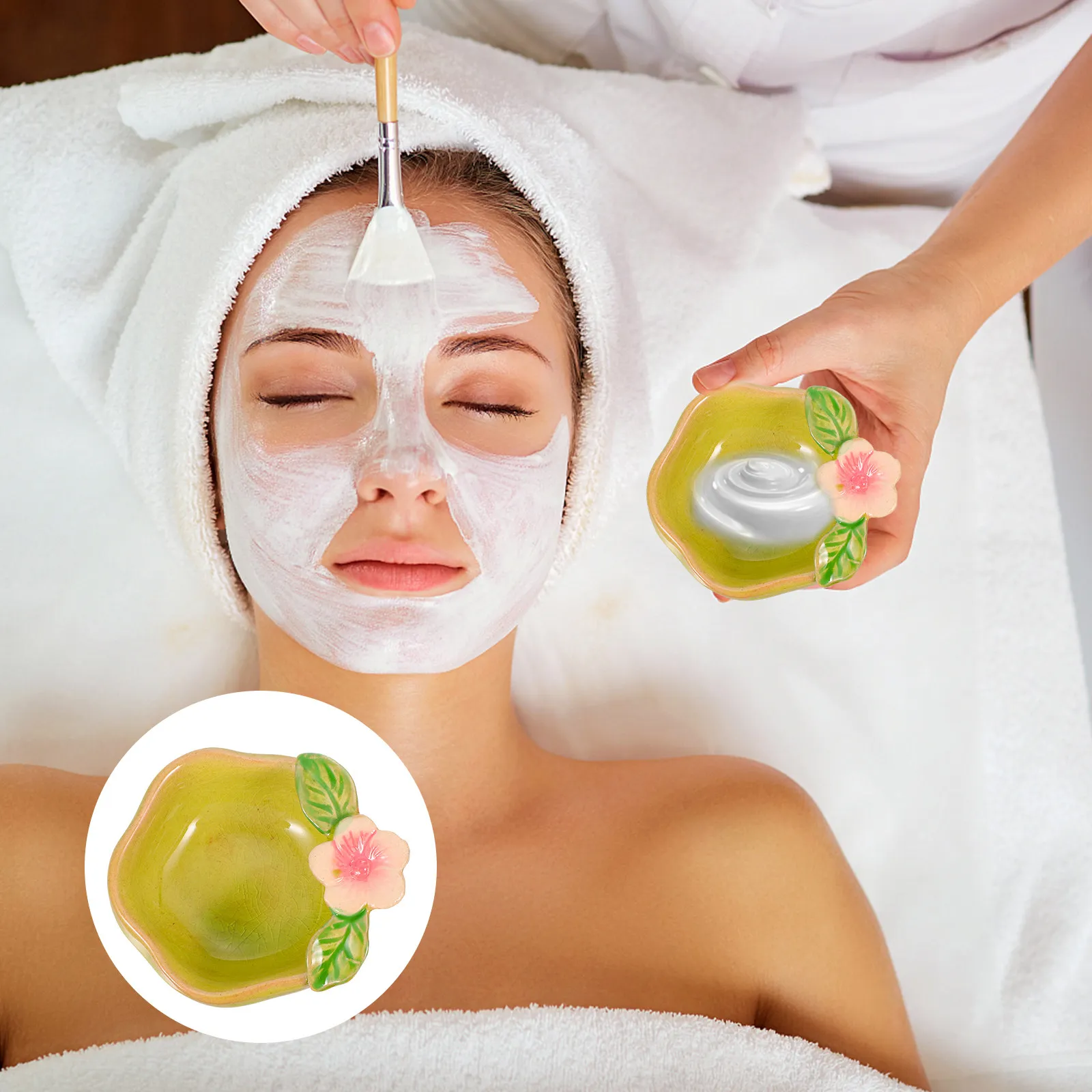 

1Pcs Essential Oil Bowl Ceramic Aromatherapy Dish Creative Design Spa Beauty Salon Mixing Plate Essential Oil Holder Diffuser