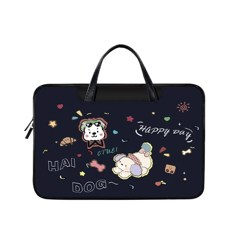 

Cute Cartoon Puppy 13/14/15/15.6 Inch Laptop Handbag Front Pocket Can Hold Power Supply and Mouse Large Space Computer Handbag