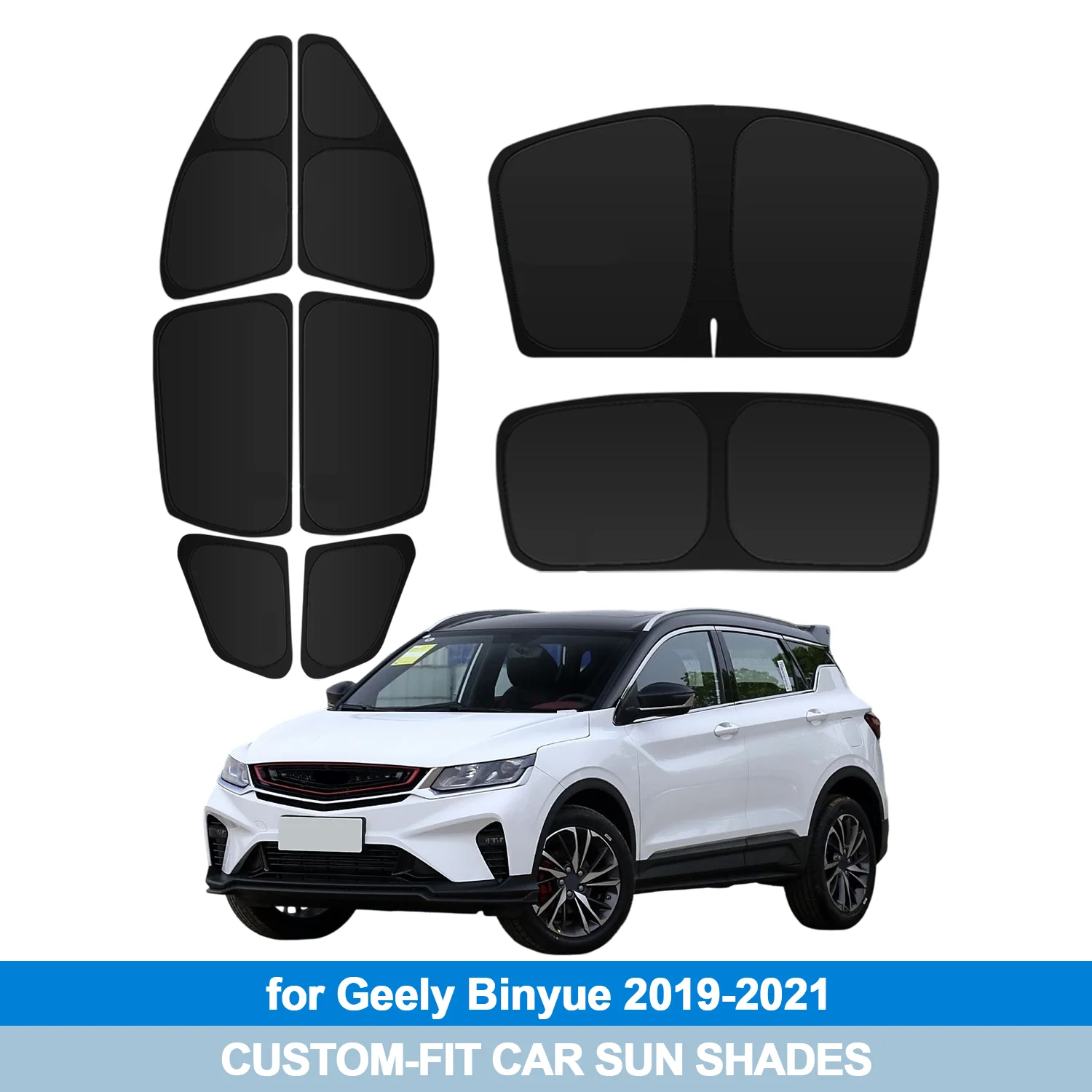 

For Geely Binyue 2019-2021 Windshield Sun Shade Side Window Shades Cover Sun Visor Shield Privacy Protection Car Accessories