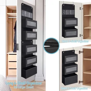 1 PC La tela no tejida, de 6 capas desmontable, dividida en 2 dispositivos de puerta de almacenamiento colgante con ganchos, dormitorio anti swinging 8 Mejor divisor de cama de ventas - №3