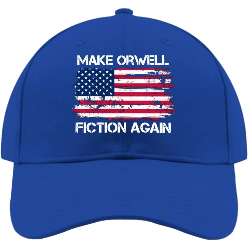 Make Orwelll Fiction Again Hat for Mens Retro Trucker Hats Women Cycling Caps Humor Unique