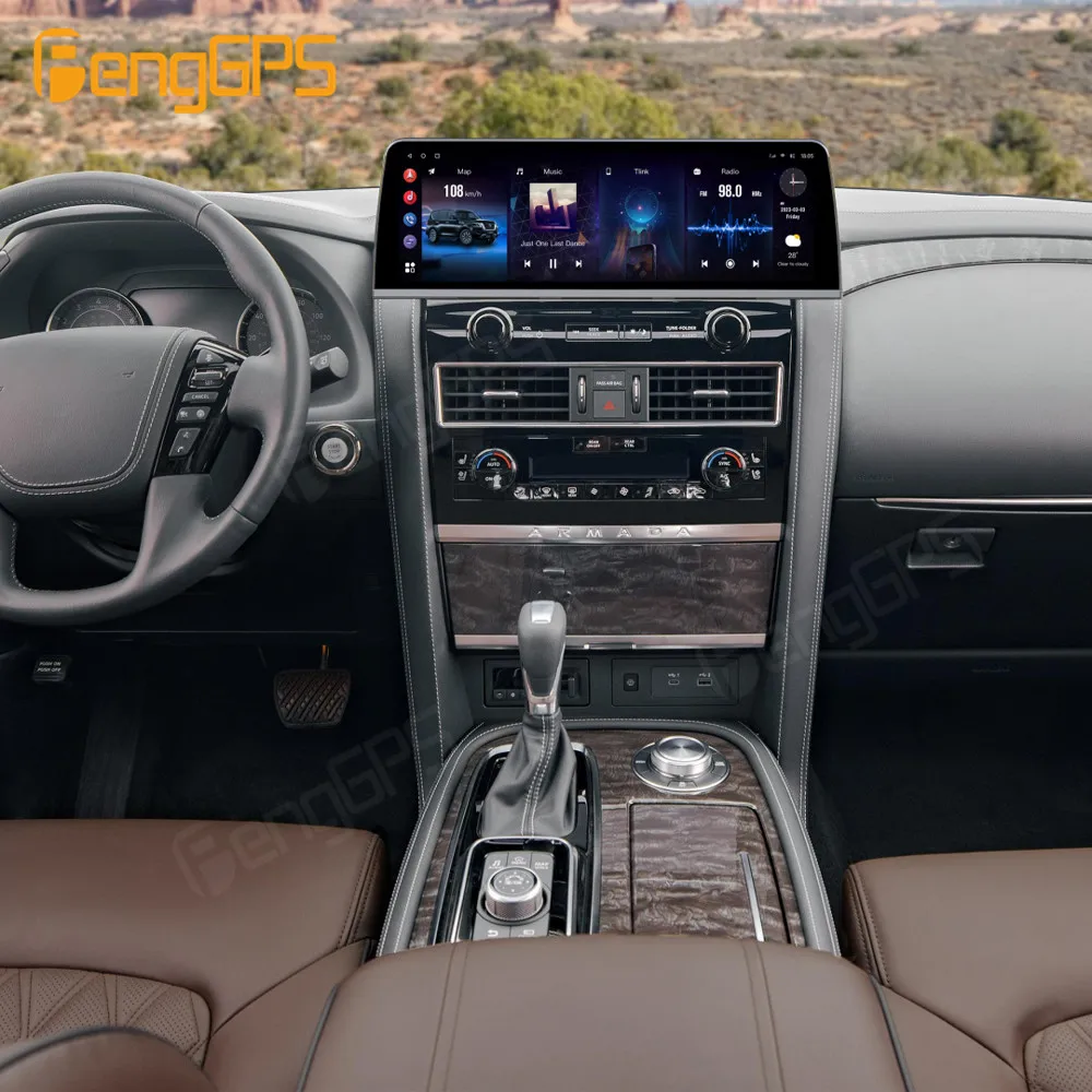 16.9 بوصة أندرويد 14 لنيسان باترول Y62 2010-2021 أماندا راديو السيارة لتحديد المواقع والملاحة مشغل وسائط متعددة وحدة رأس ستيريو فيديو DS