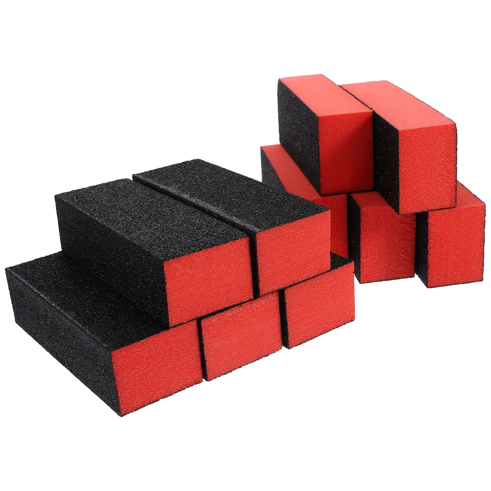 10Pcs Nail Polishing Sponge High-Performance 4-Way Buffer Block Ergonomic Polish File Nail Smoother Salon Tool Black
