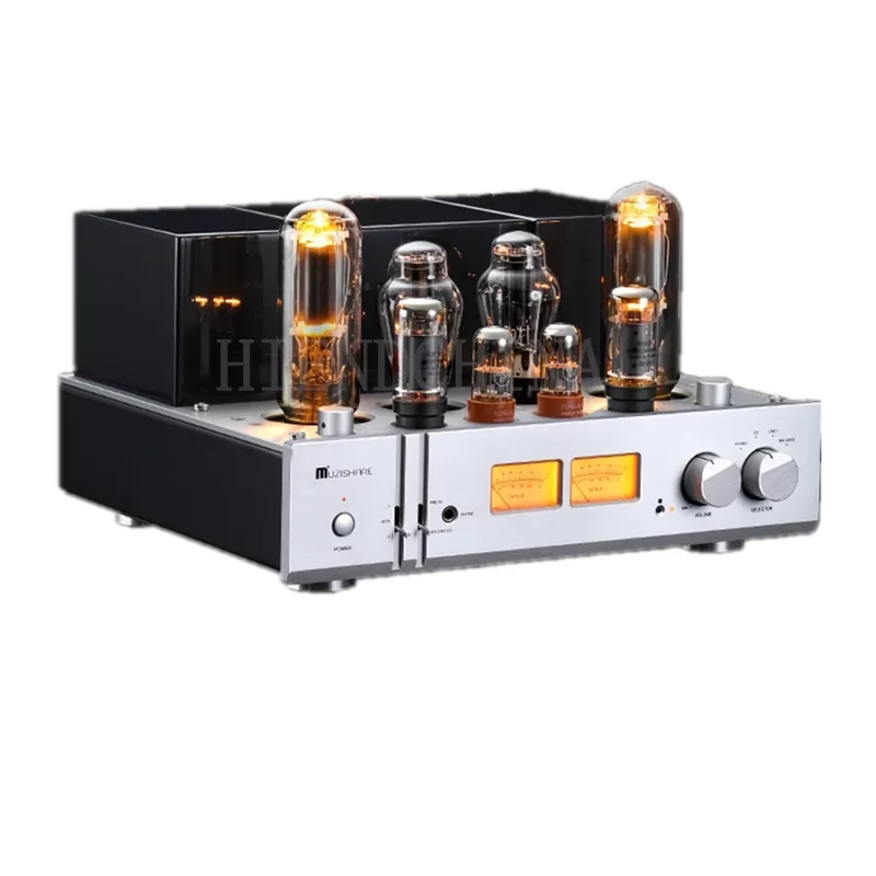 MUZISHARE X11 6L6 Push 845 Class A Vacuum Tube Power Amplifier HIFI Power Amp 4Ω/8Ω/16Ω28W+28W 115V/230V ± 5% (50Hz)