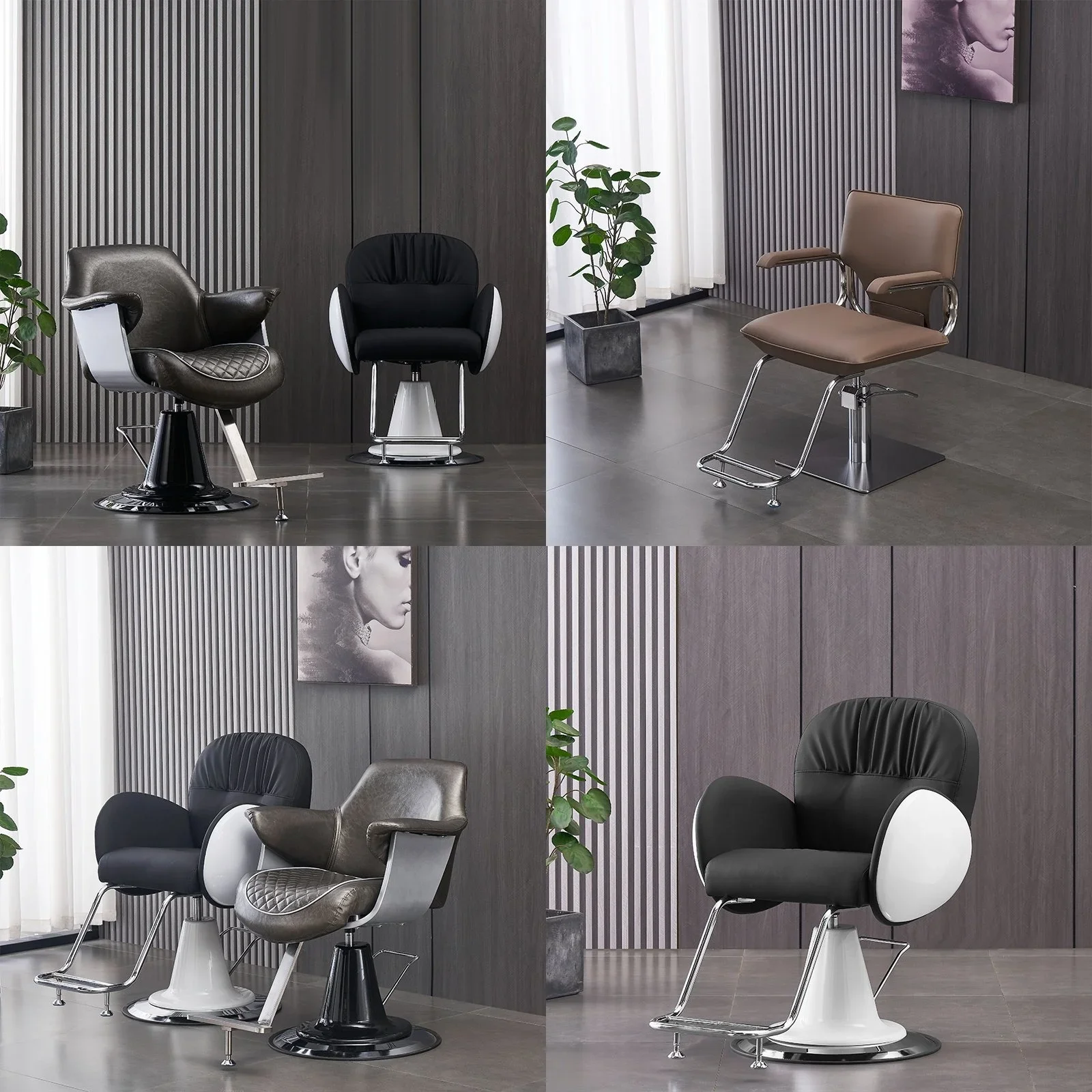 BJ Trendy Salon Barber Chair For Hair Cutting Dyeing Styling, Simple Fashionable Swivel Beauty Chair For Hairdresser