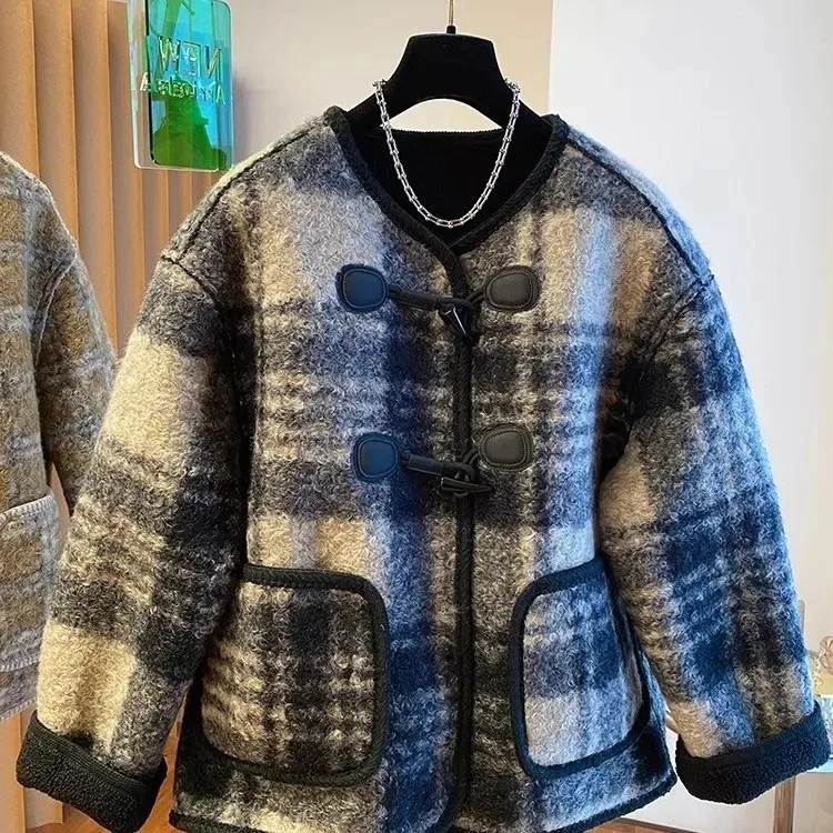 2025 neue Koreanische Sle Lose Beiläufige Kleine Fraance Sle Pelzigen Jaet frauen Herbst Winter Nel Plu Top