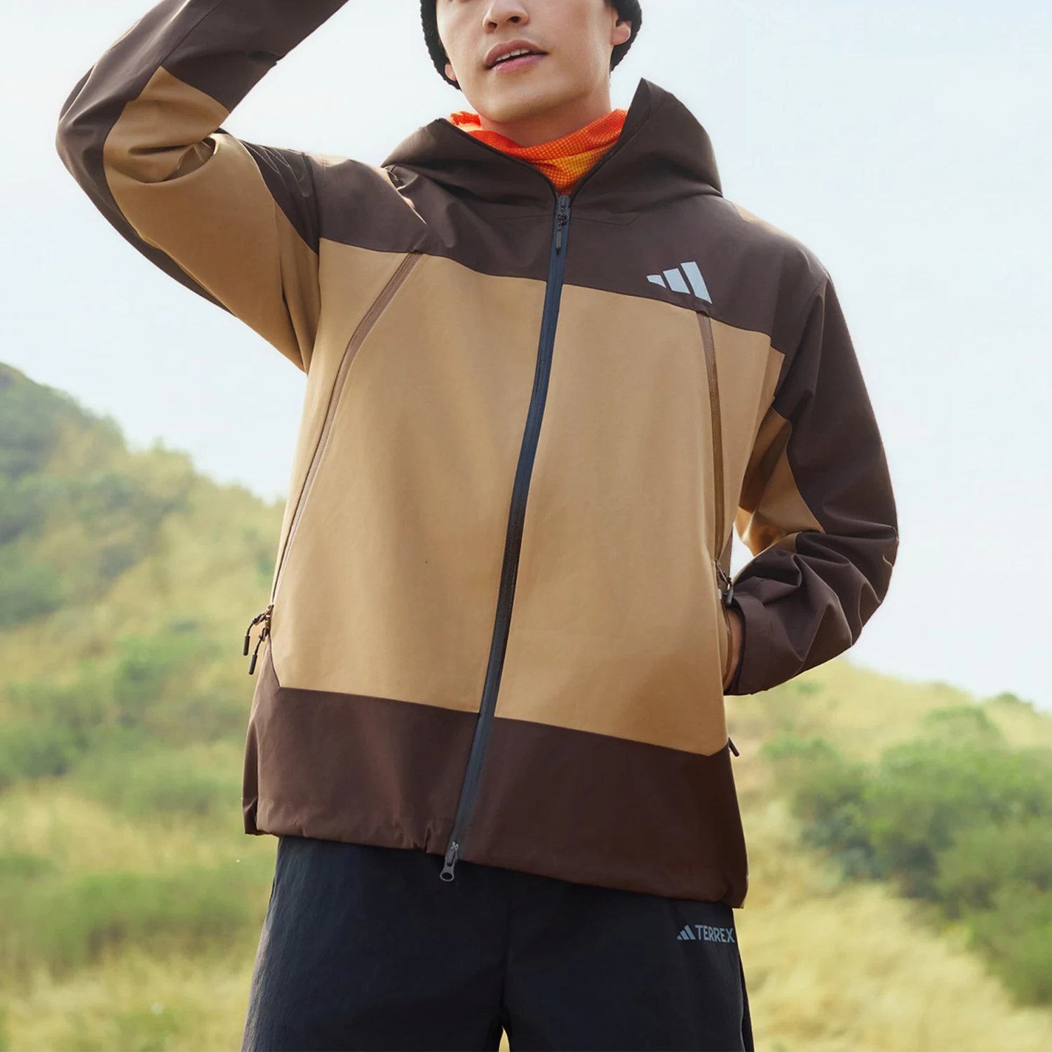 Adidas genuine men's and women's outdoor sports zipper hooded jacket KX4658