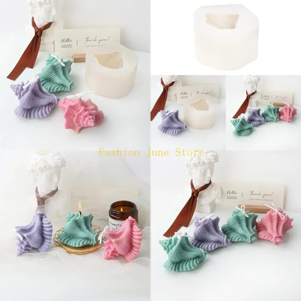 N5KA Conch Shaped Silicone Mold for DIY Hand-made Ornaments Mould Handicrafts Making Tool Baking Mold