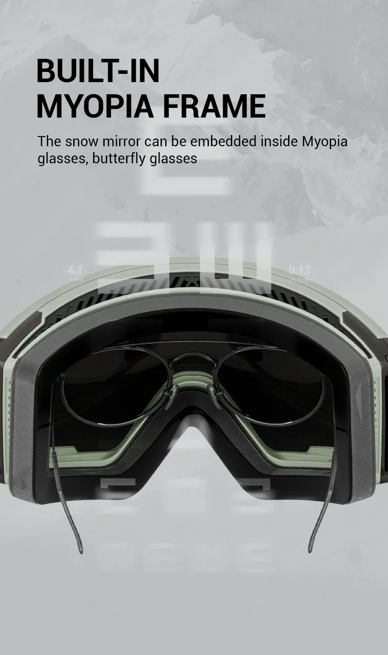 Kapvoe Schneebrille Herren Snowboarden Skimaske Photochrome Skibrille Antibeschlag UV400 Schneemobilbrille Motorrad Radfahren – Detail 13