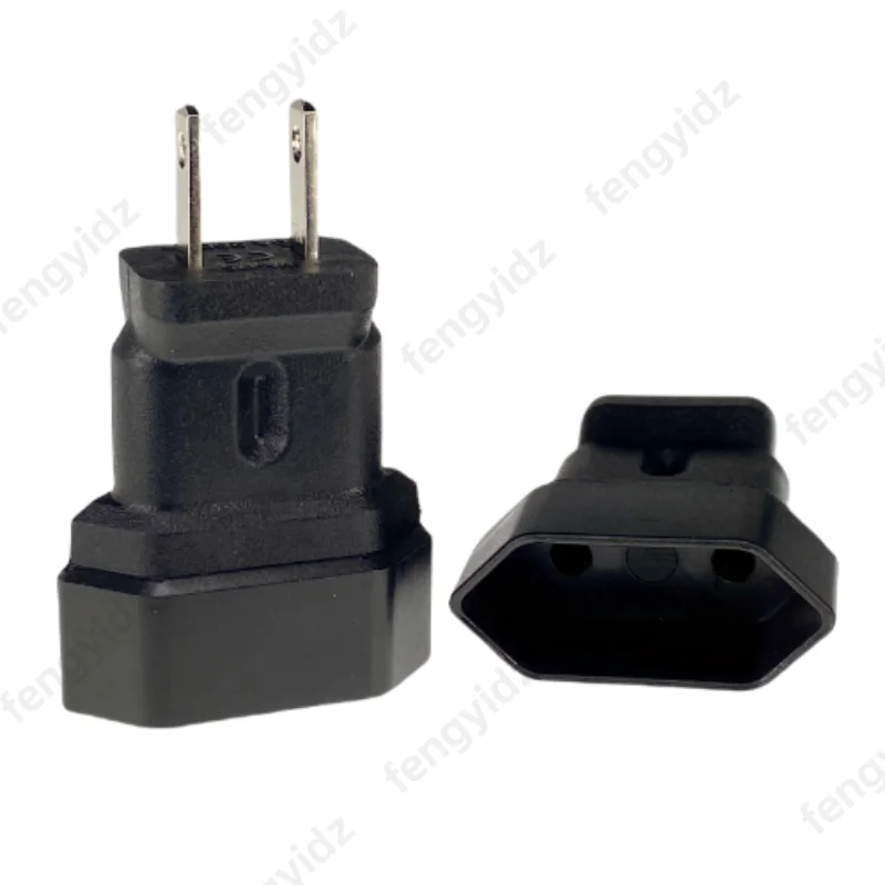 US 2-Flat pins Type A Travel Adpter,AC Power Plug Adapter European CEE7/16 Receptacle to NEMA 1-15P 250V 10A