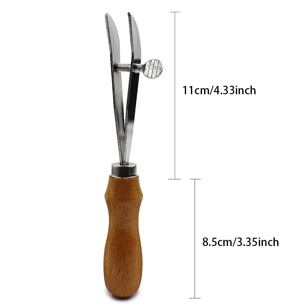 QJH Adjustable Edge Creaser Wood Handle Adjustable Outside Edge Creaser Leather Craft Tools for DIY Handmade