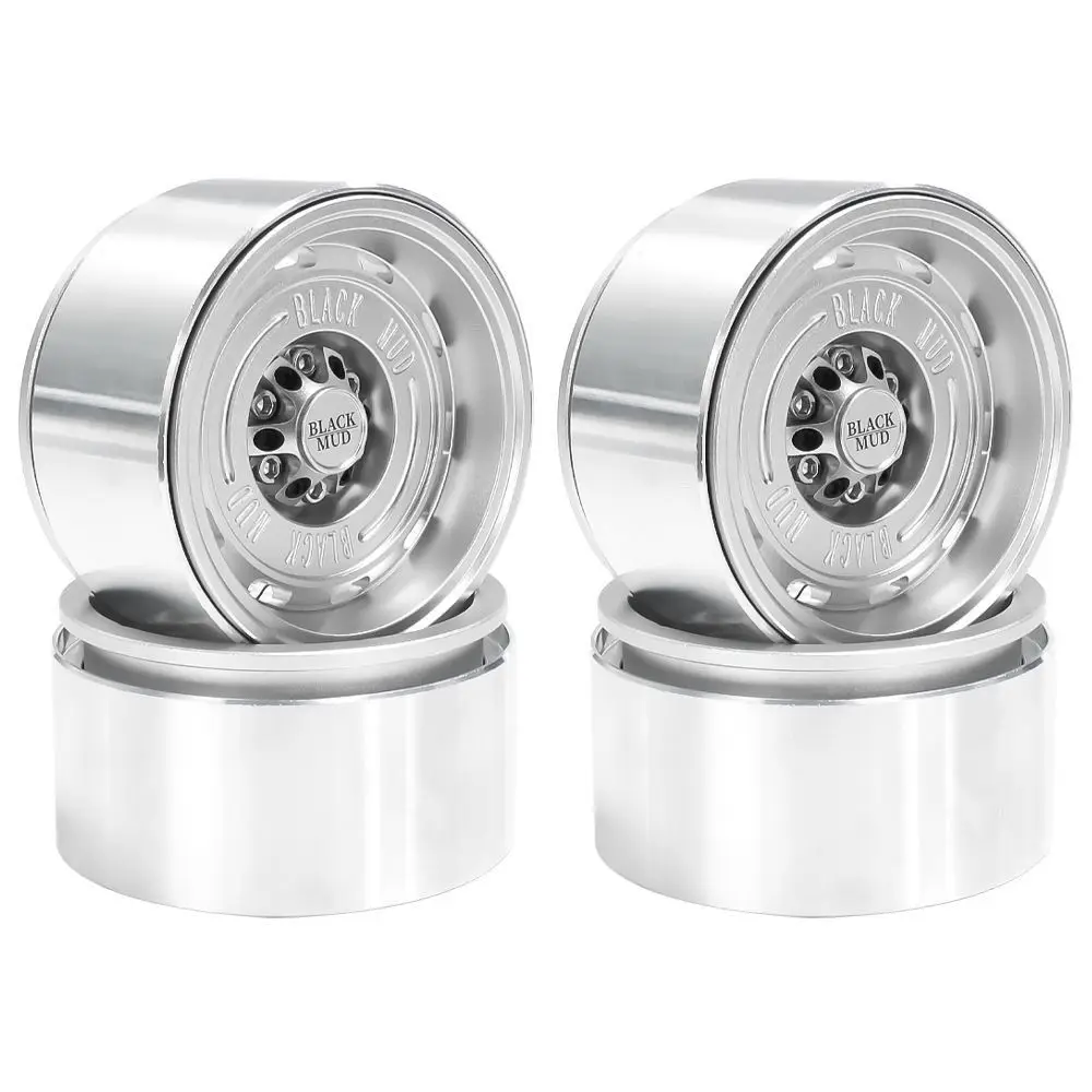 Mozzo ruote retrò fango nero da 2,2 pollici per 1/10 RC Crawler Car TRX4 Defender Bronco AXIAL SCX10 RC4WD D90 Wraith Crossrc Tank 300