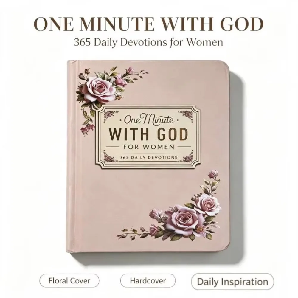 365 Daily Devotions for Men - One Minute with God, Inspirational Christian Prayer Book, Hardcover Gift for Dad Husband Father