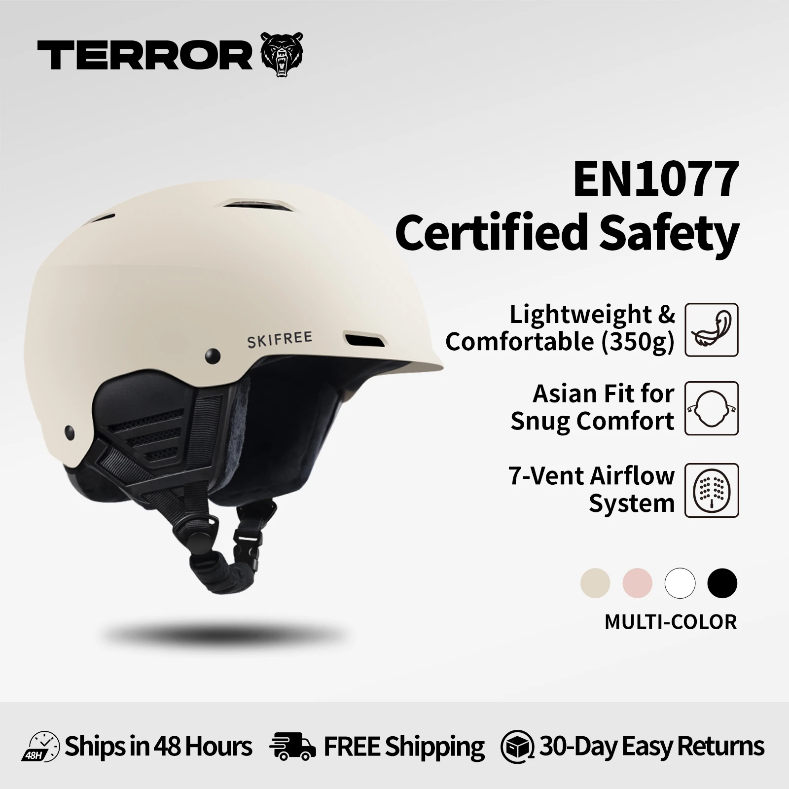 

SKIFREE Ziyou Снежный спортивный шлем | Сверхлегкая конструкция 350 г, азиатский дизайн посадки на голову, регулируемый комфорт со съемной подкладкой