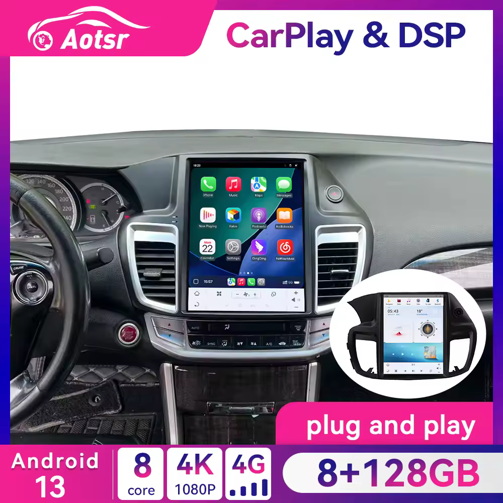12.1" Android 13 Stereo For Honda Accord 9 2012-2017 Tesla Screen GPS Navigation Car Multimedia Video Player Radio 256G Carplay