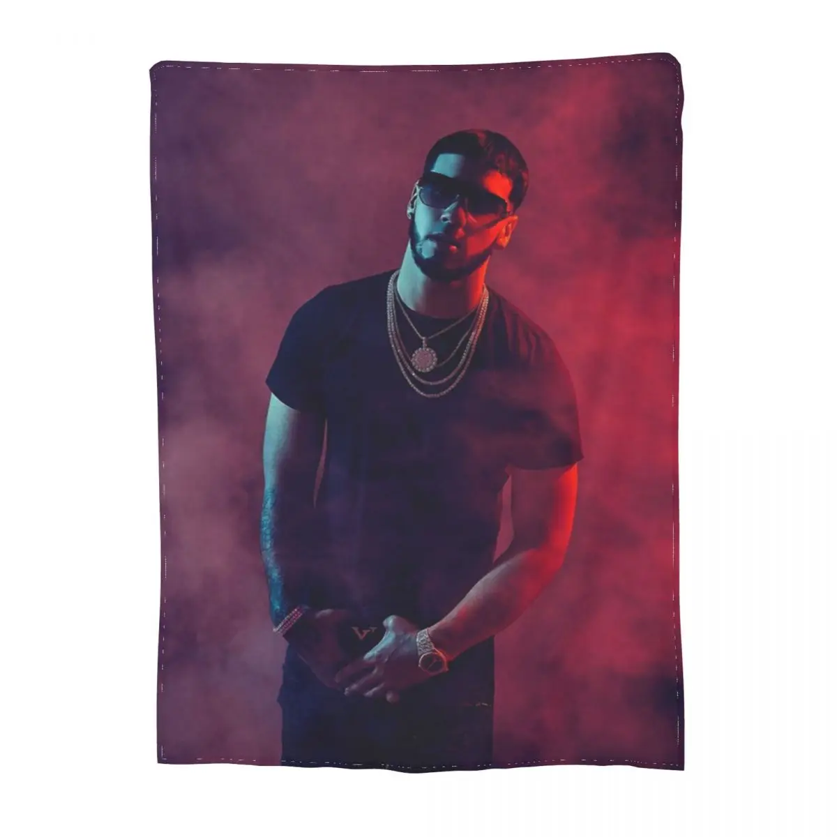 Anuel AA Merch Blanket Coral Fleece Plush Bed Hip Hop Real Hasta La Muerte Throw Blankets Cozy Soft for Car Bedspread