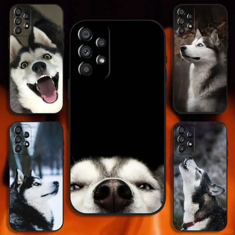

Husky Puppy Dog Phone Case For Samsung Galaxy A20,A21s,A22,A31,A32,A52,A53,A72,73,A80 Soft Black Cover