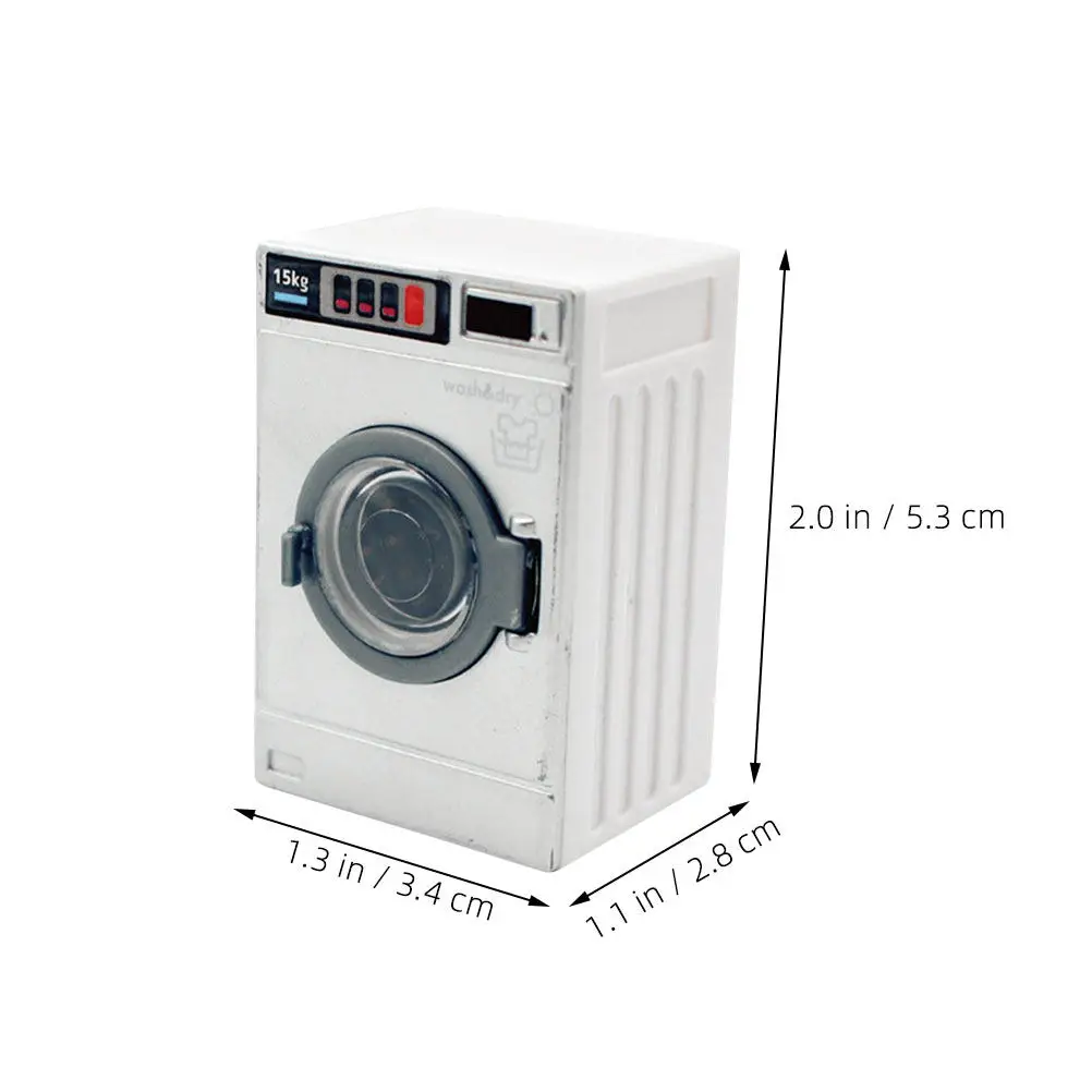 Mini Washing Machine Ornament Plastic Miniature Furniture for Dollhouse Decoration Mini House Accessory Realistic Design Desk