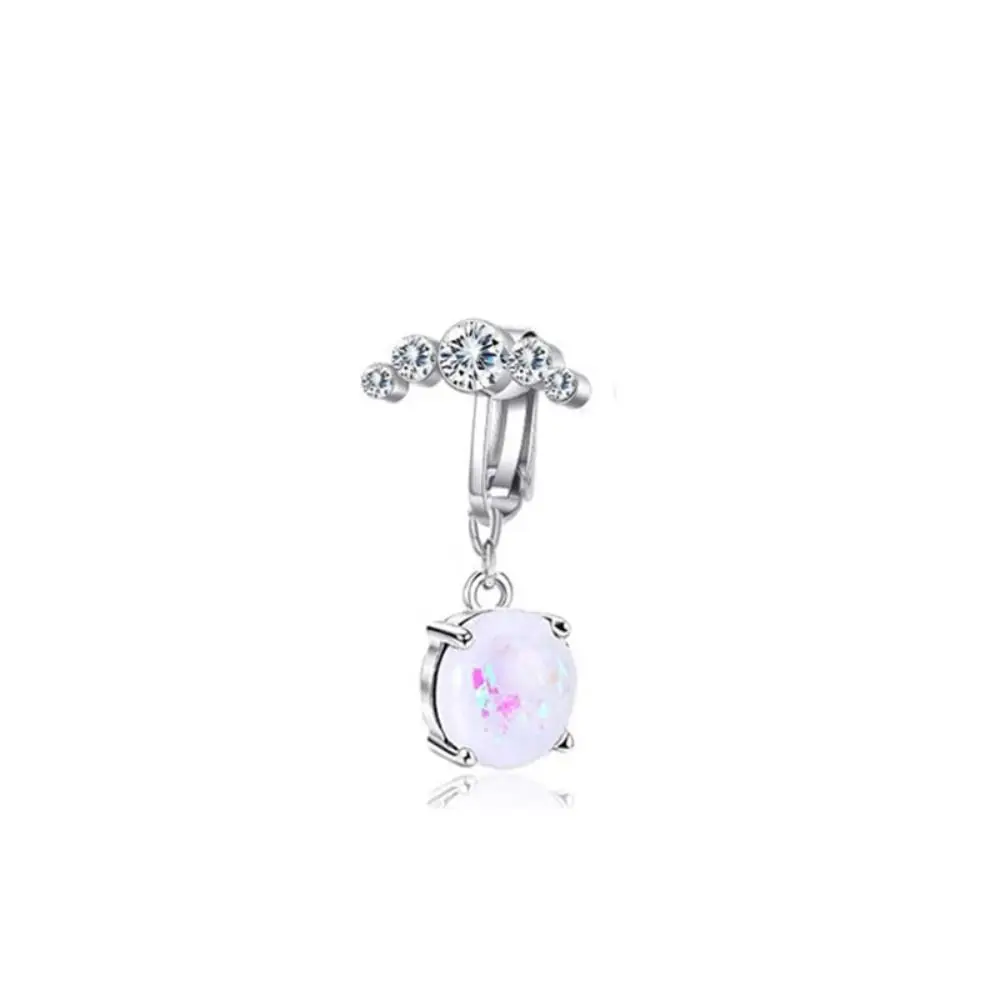 New Faux Fake Belly Rings Clip on Umbilical Anti-allergy Fake Piercing Navel Ring Cartilage Hoop Belly Button Ring Body