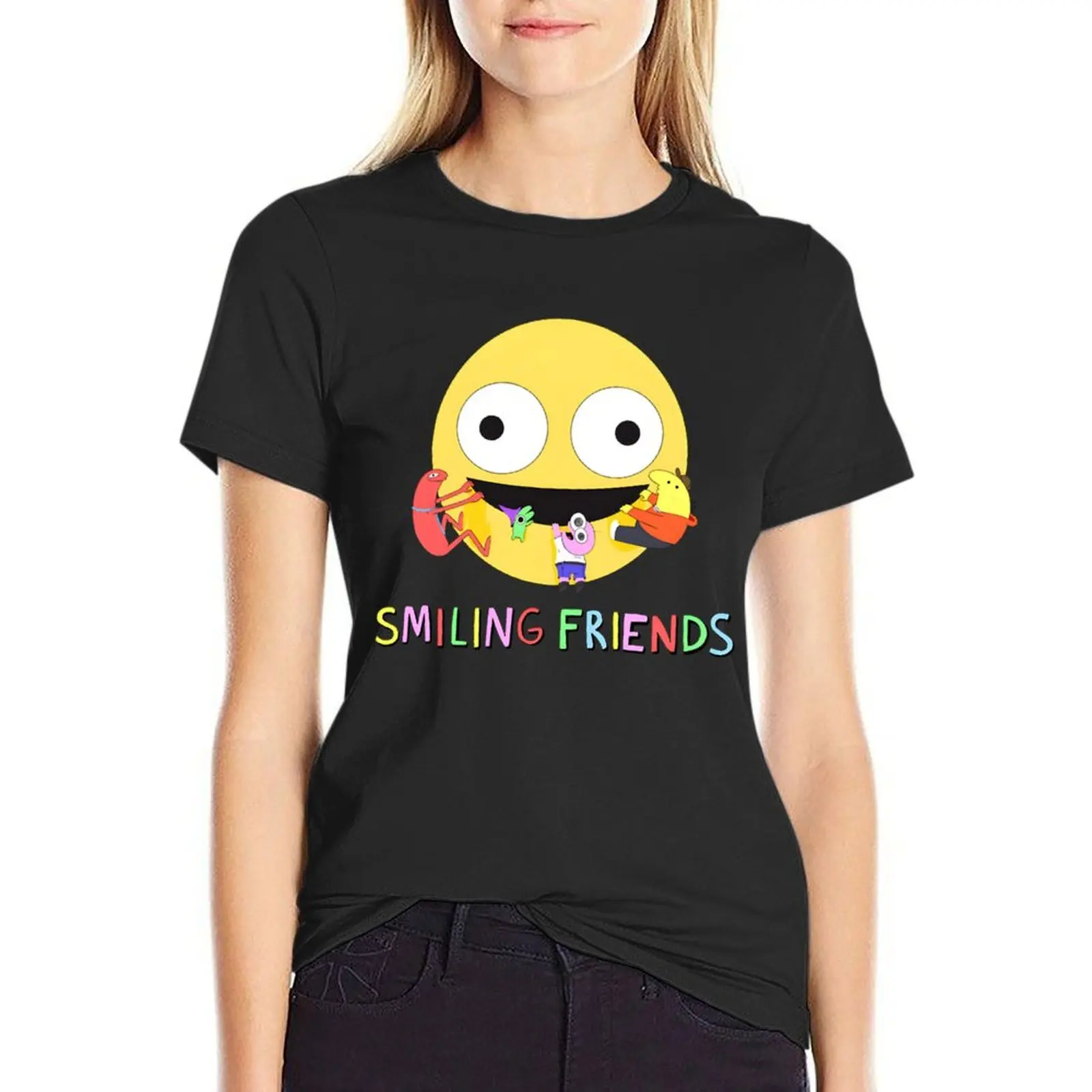 Smiling Friends Logo Classic T-Shirt Blouse kawaii clothes anime customizeds t-shirt dress for Women graphic